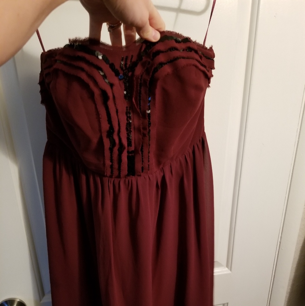Cute maroon chiffon dress